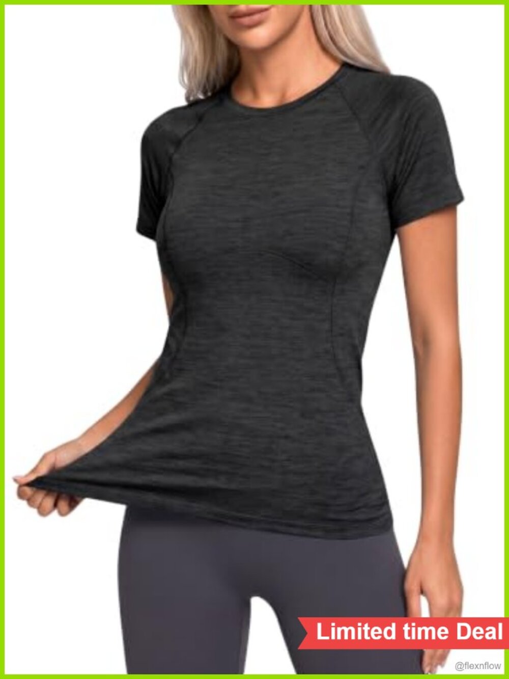 Moisture Wicking Short Sleeve Crewneck Athletic Yoga Gym Shirt with Zip Pocket